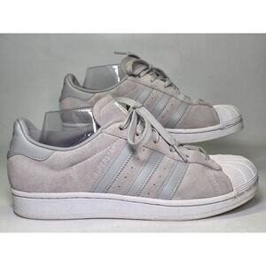 Adidas Superstar Women's Sneakers Size 7.5 Gray White Suede Shell Toe Shoes
